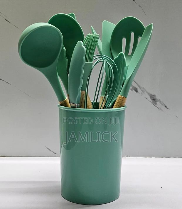 11pc Nonstick Silicone Cooking/Serving Spoon Set - Pm - main view