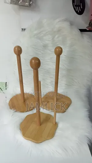 Bamboo Wood Vertical Tissue Paper Towel Holder - Hk
