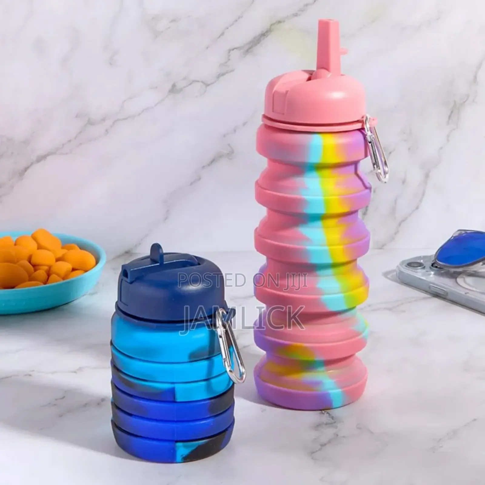 480ml Collapsible Silicone Water Bottle - Hk