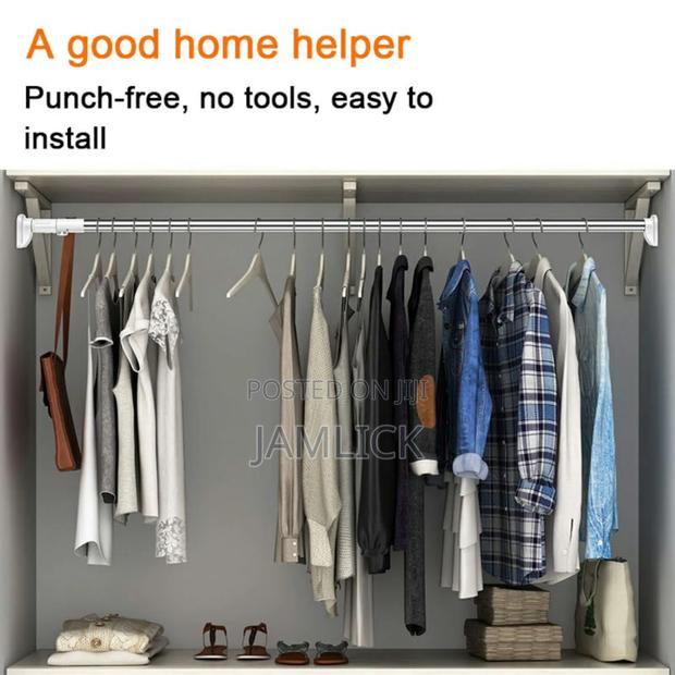 Adjustable Retractable Stainless Steel Clothes Curtain Rod - Hk