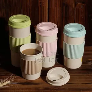 Reusable 350ml Wheat Straw Travel Coffee Mug - Hk