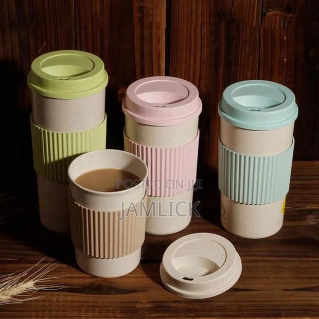 Reusable 350ml Wheat Straw Travel Coffee Mug - Hk