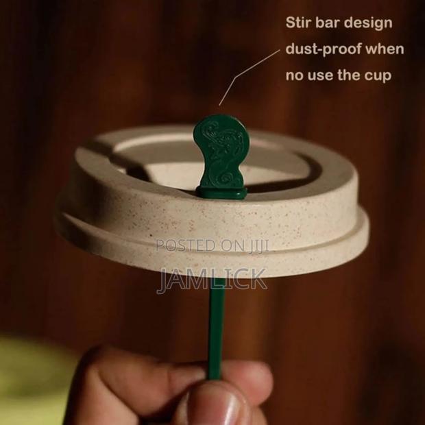Reusable 350ml Wheat Straw Travel Coffee Mug - Hk - thumbnail 3