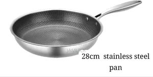 28cm Non-Stick Honeycomb Stainless Steel Frying Pan - Hk
