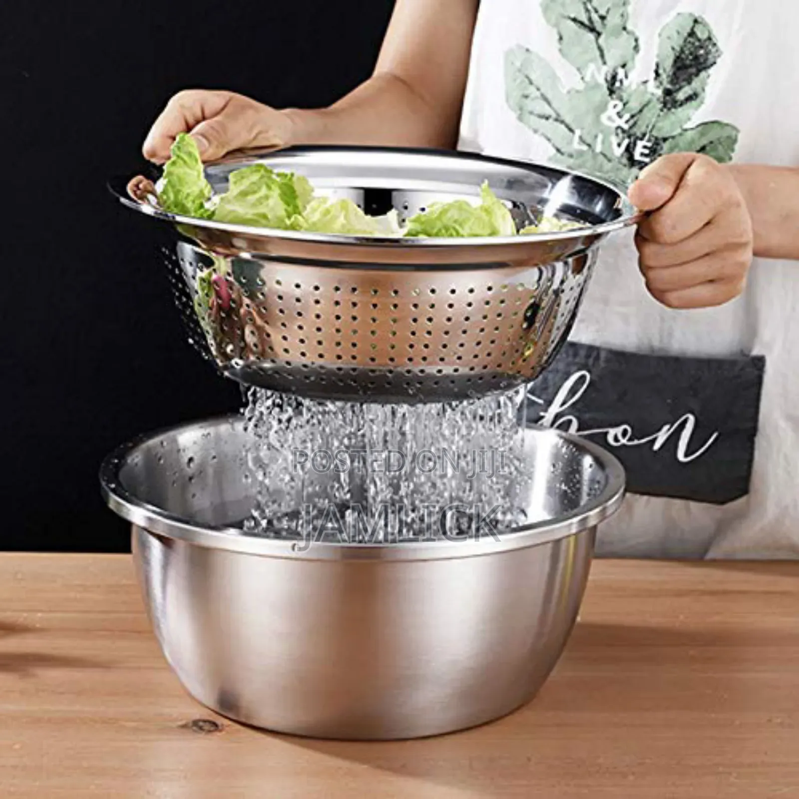 26cm 4pcs Stainless Steel Colander Mixing Bowl Set - Hk