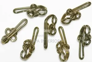 Gold Metal Curtain Hooks Box of 100 Pieces