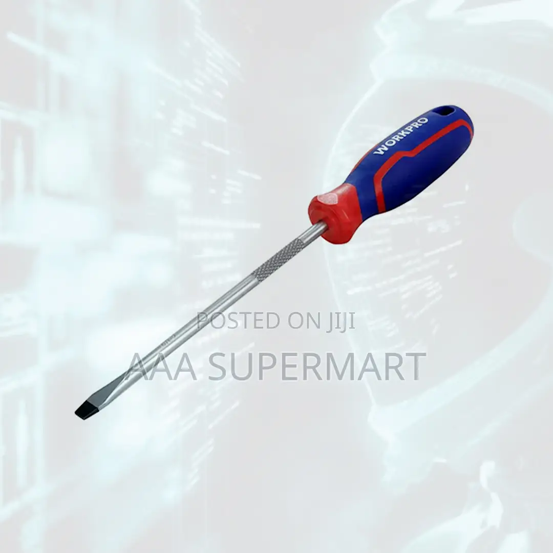 Wp221020 Cr-v Slotted Screwdriver With Tri-Color Handle, 6.5x150m Work