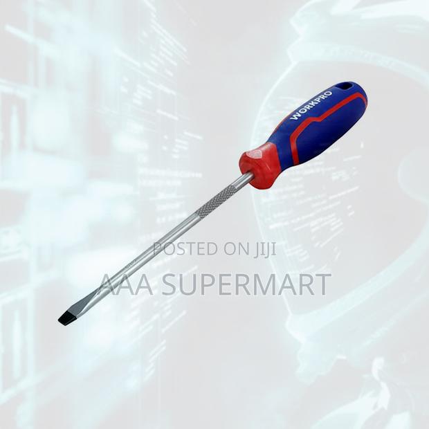 Wp221020 Cr-v Slotted Screwdriver With Tri-Color Handle, 6.5x150m Work