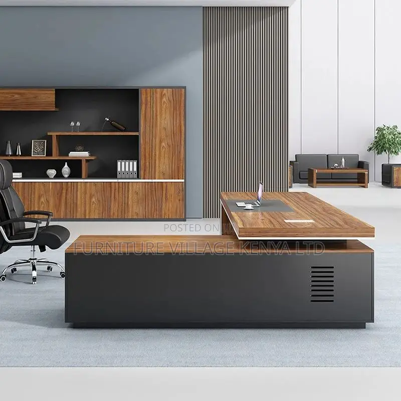 Office Desk; Modern 1.8 Meter L-Shaped Executive Office Desk