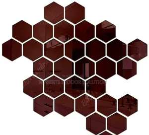 Decorative Copper Brown Hexagonal Mirrors
