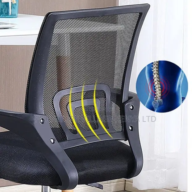 Office Chair; Black Swivel Adjustable Office Chair