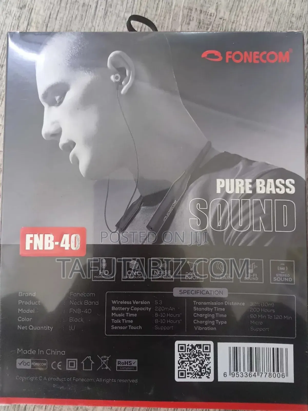 Fonecom Pure Bass Sound Wireless Neckband FNB-40