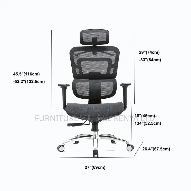Office Chair ; High-Back Adjustable Orthopedic Office Chair