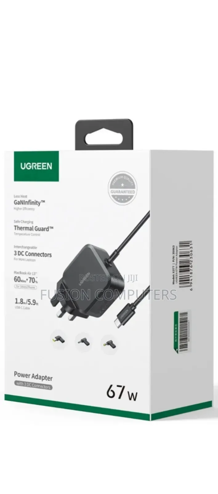 Ugreen X377 Usb-C 67w Pd Gan Tech Power Adapter Ug-35063 – Uk Plug
