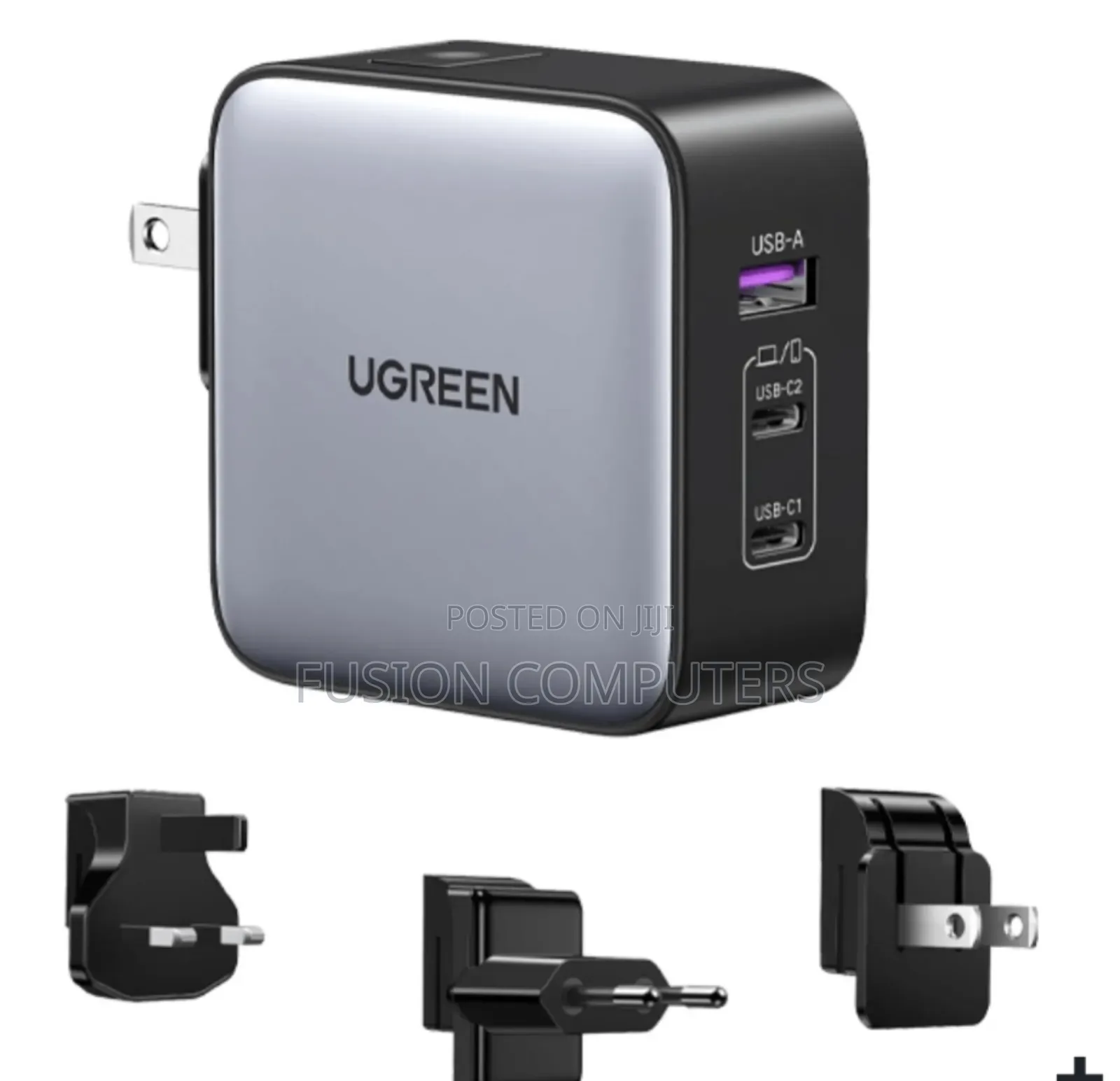Ugreen 65w 3-Port Gan Fast Charger With Interchangeable – Ug-90409