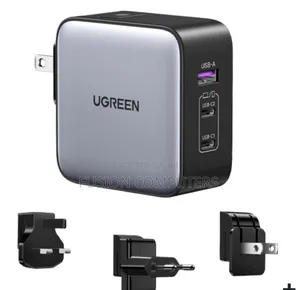 Ugreen 65w 3-Port Gan Fast Charger With Interchangeable – Ug-90409