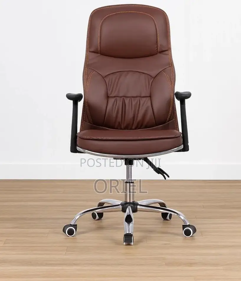 Modern Office Chair : Brown Leatherette Executive Office Chair