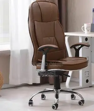Modern Office Chair : Brown Leatherette Executive Office Chair