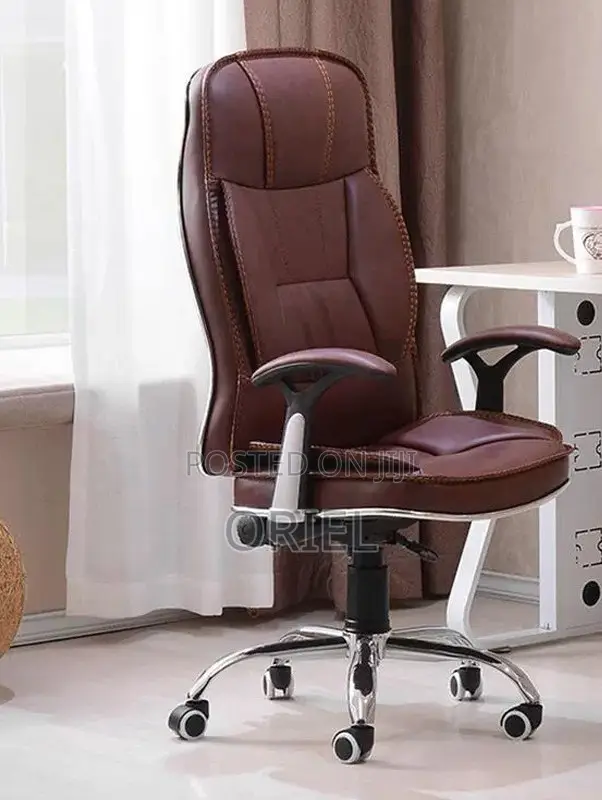 Modern Office Chair : Brown Leatherette Executive Office Chair