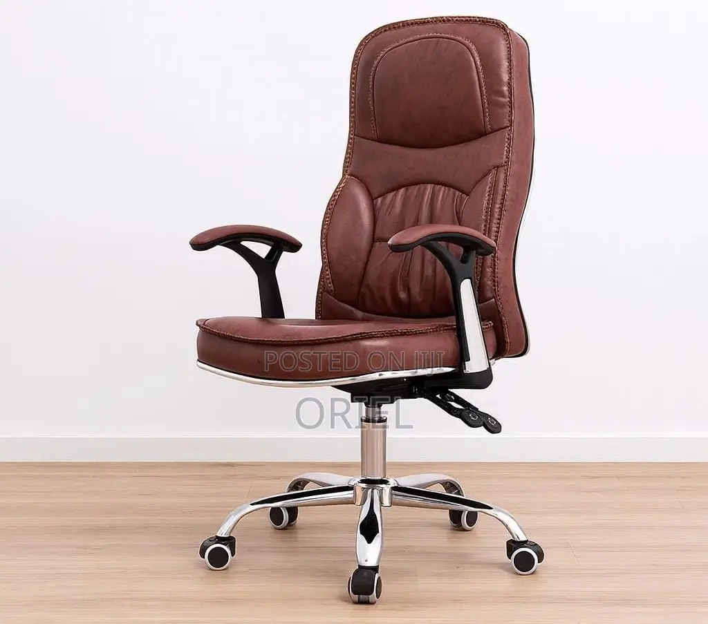 Modern Office Chair : Brown Leatherette Executive Office Chair