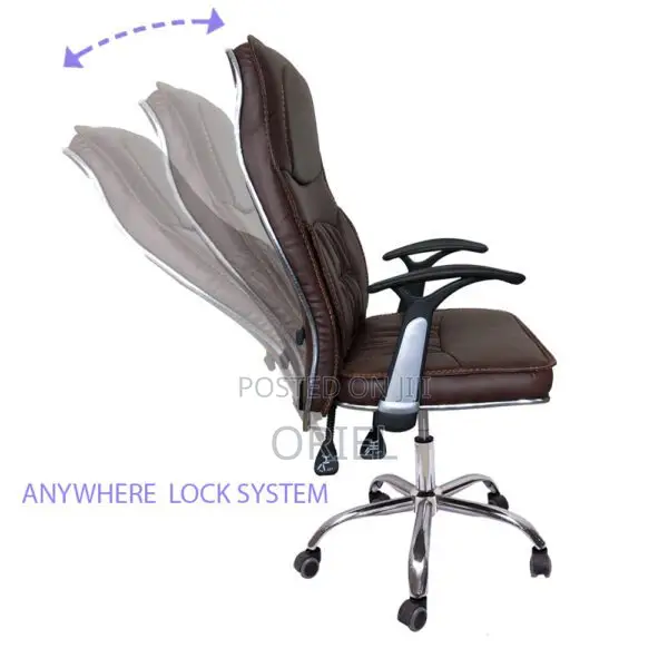 Modern Office Chair : Brown Leatherette Executive Office Chair
