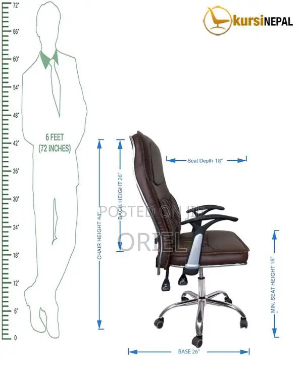 Modern Office Chair : Brown Leatherette Executive Office Chair