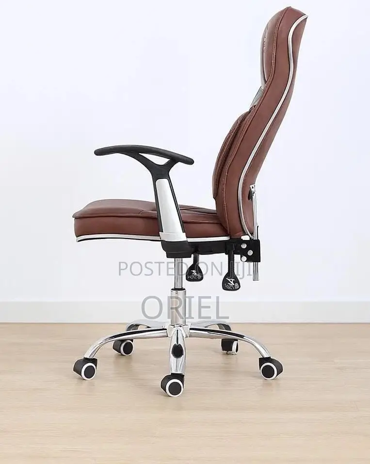 Modern Office Chair : Brown Leatherette Executive Office Chair