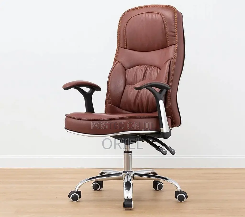 Modern Office Chair : Brown Leatherette Executive Office Chair