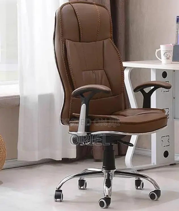 Modern Office Chair : Brown Leatherette Executive Office Chair