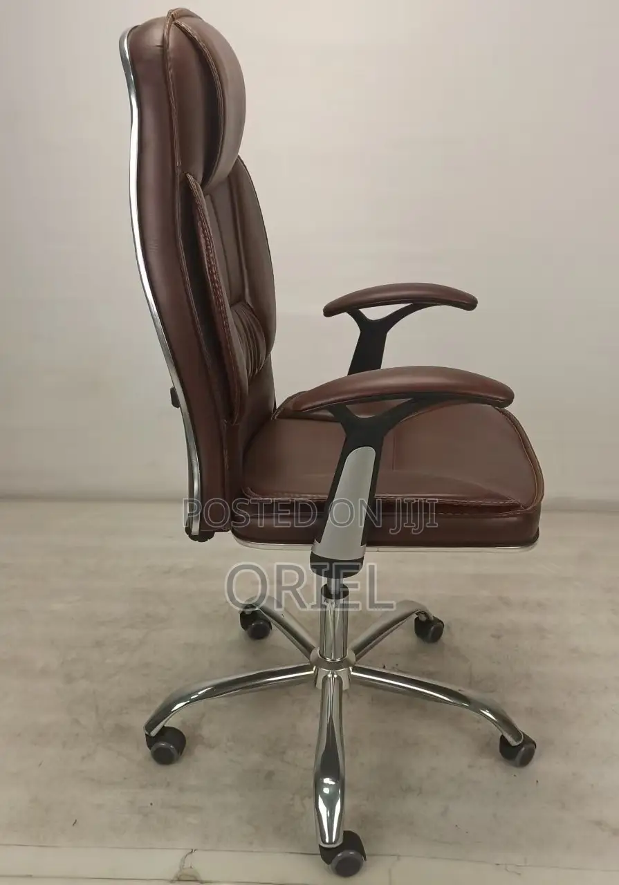 Modern Office Chair : Brown Leatherette Executive Office Chair
