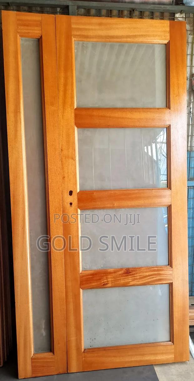 Mahogany Glass Paneled Door / Double Door