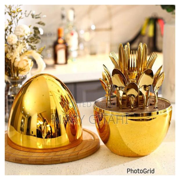 Gold Egg Shaped Cutlery Set Available