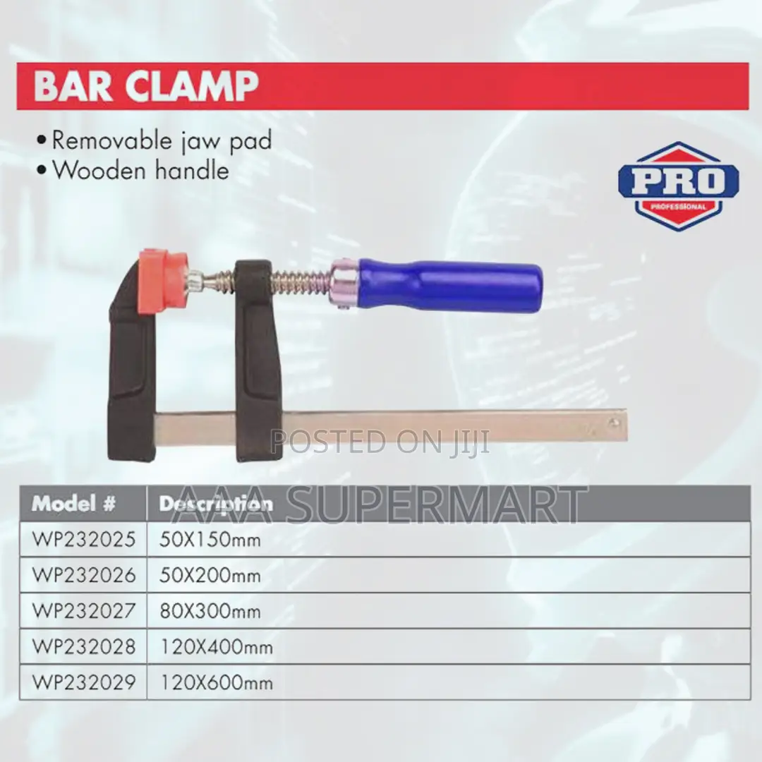 Wp232028 120x400mm Steel Bar Clamp With Wooden Handle