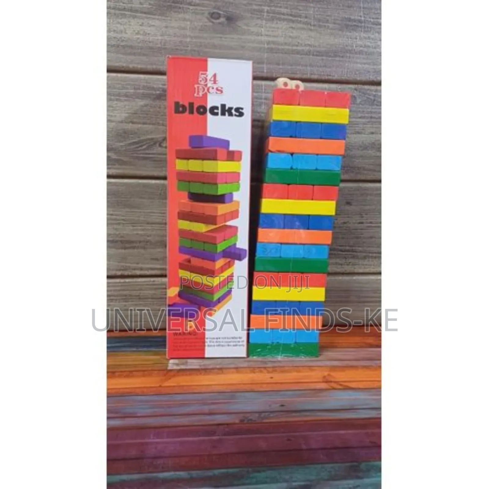A 54 PCS of Colored Jenga Blocks