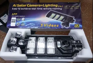Wi-Fi Tripple Lens Triple View V380 Solar CCTV Camera With Floodlight