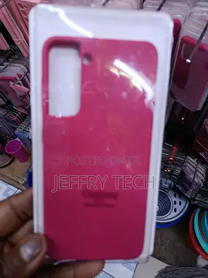 Wahi Samsung Galaxy S21 Liquid Silicone Case With Fiber Lining -Pink