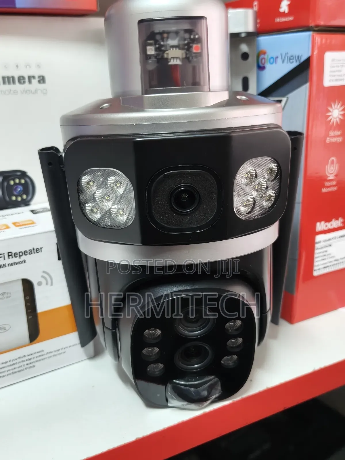 Floodlights for Night Vision Colour 10x Zoom Dual Lens 4g Solar Camera