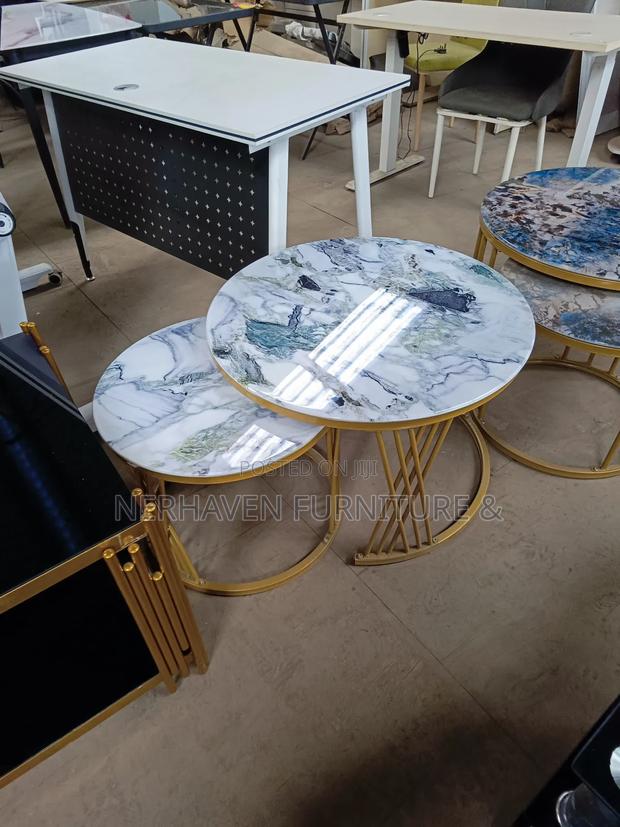 Modern Marble Top Nesting Stools for Elegant Spaces - main view