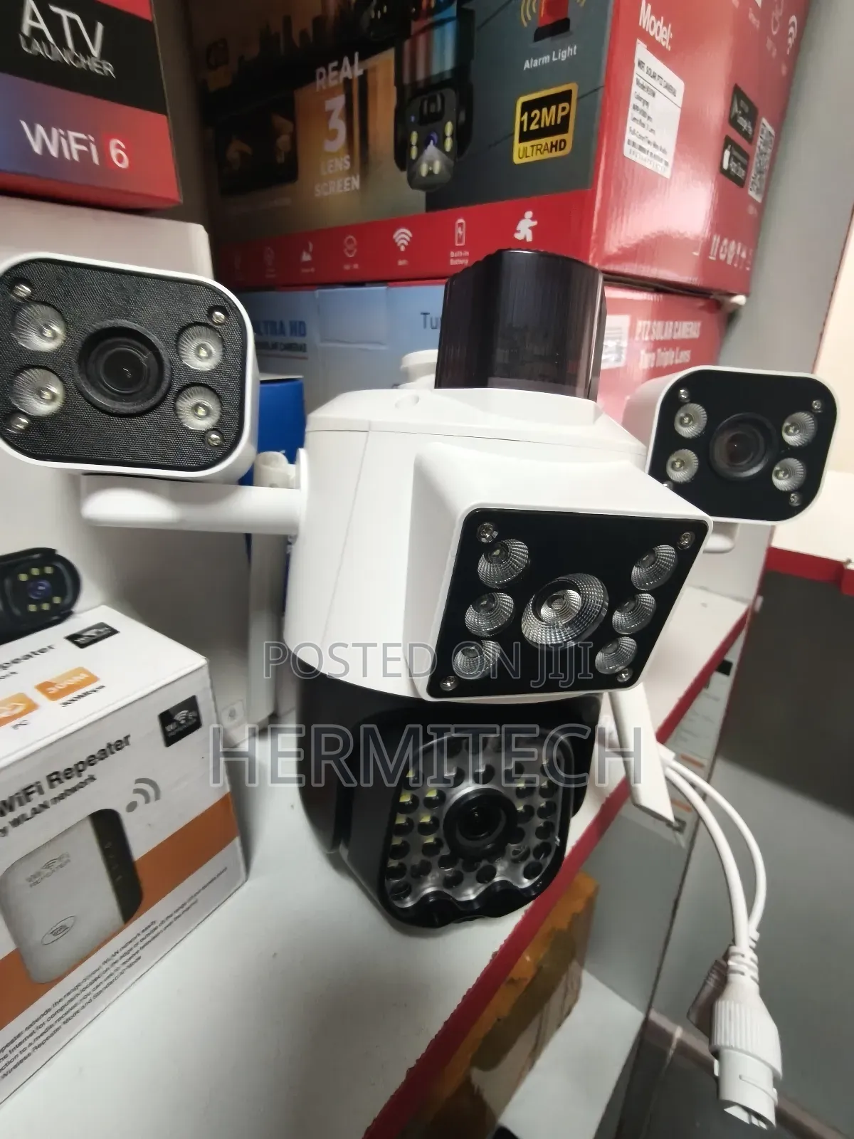 Triple Lens 4g Ethernet Cable Many Floodlights Electric Model