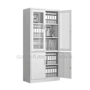 2-Door Steel Filing Cabinet With Half-Glass Front