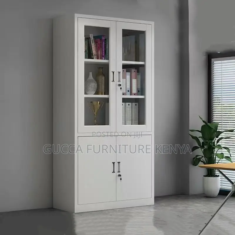 2-Door Steel Filing Cabinet With Half-Glass Front