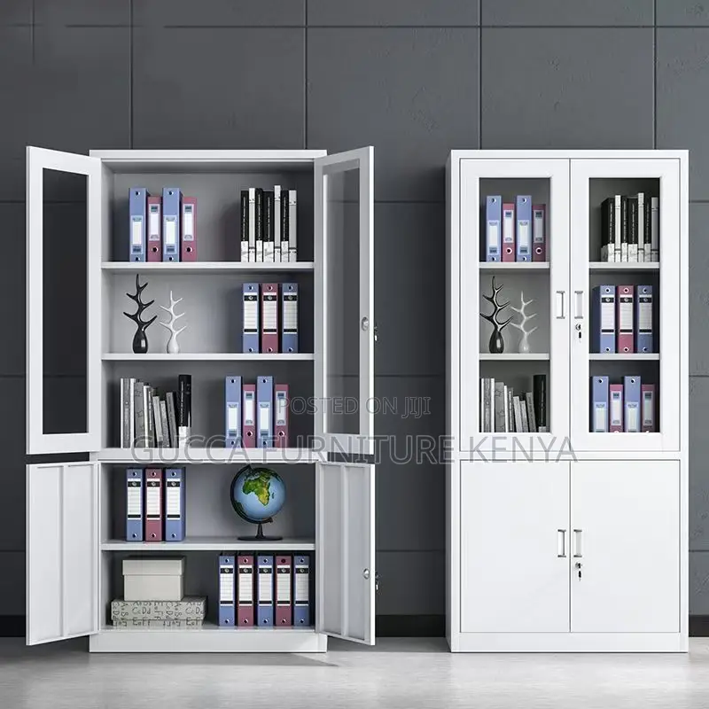 2-Door Steel Filing Cabinet With Half-Glass Front