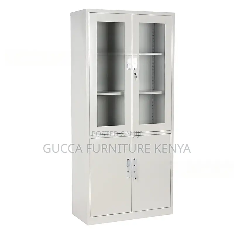 2-Door Steel Filing Cabinet With Half-Glass Front