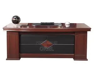 Office Desk : L-Shaped Mahogany Office Executive Desk