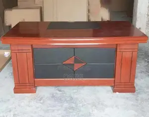 Office Desk : L-Shaped Mahogany Office Executive Desk