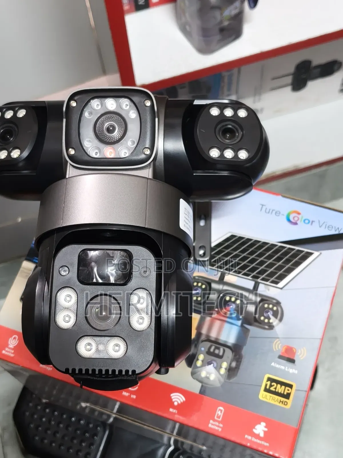 New  Model CCTV Triple Lens Wifi Model Solar Powered CCTV