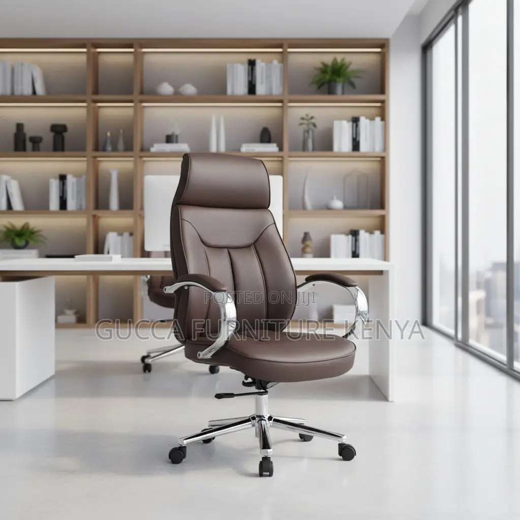 Brown Adjustable Executive Leather Office Chair