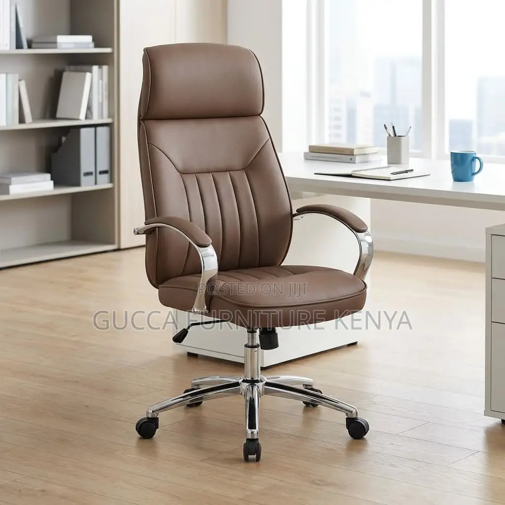 Brown Adjustable Executive Leather Office Chair