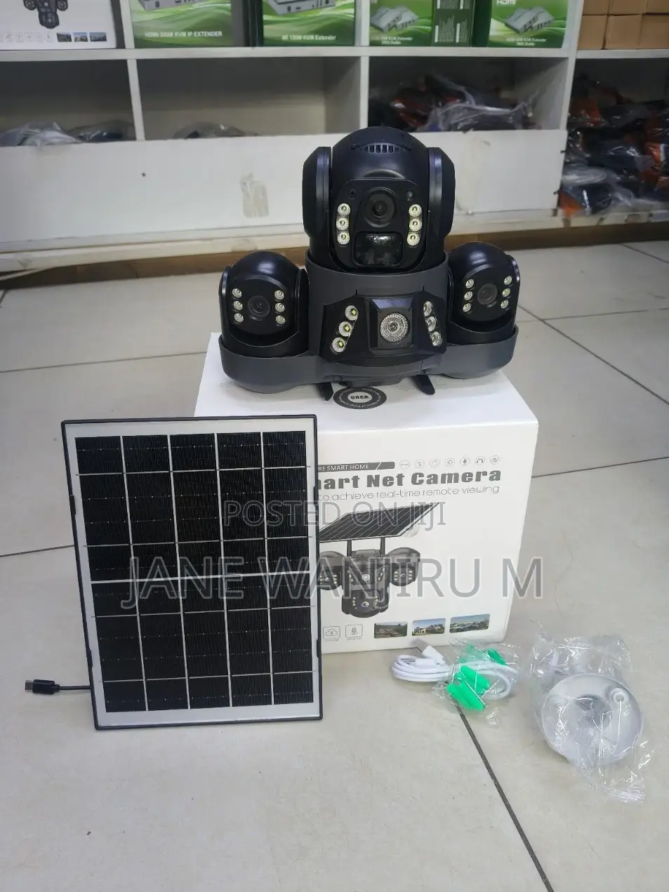 Solar-Powered Outdoor Security Camera Triple Lens Solar Wifi