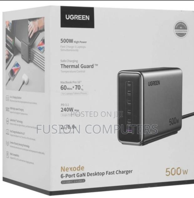 Ugreen X759 Gan 500w 6-Port Desktop Fast Charger (Uk Plug) Ug-55551b